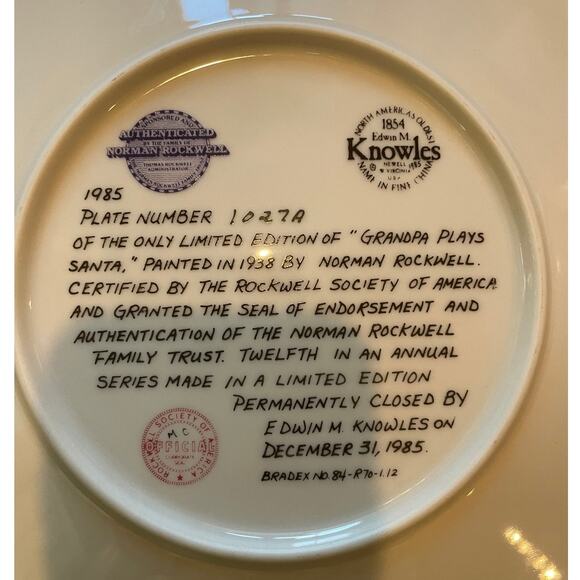 Norman Rockwell Collector Plate  1985 - Picture 2 of 5